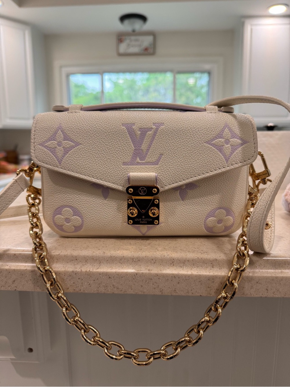Louis Vuitton White & Lavender Monogram Crossbody Bag